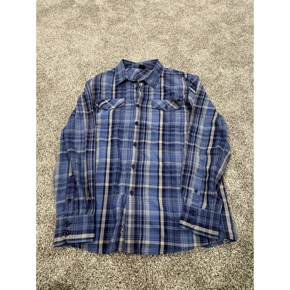 Oakley Shirt Mens Size Medium Blue Plaid Long Sleeve Button Up 2 Shirt‎ Bundle - Picture 3 of 9